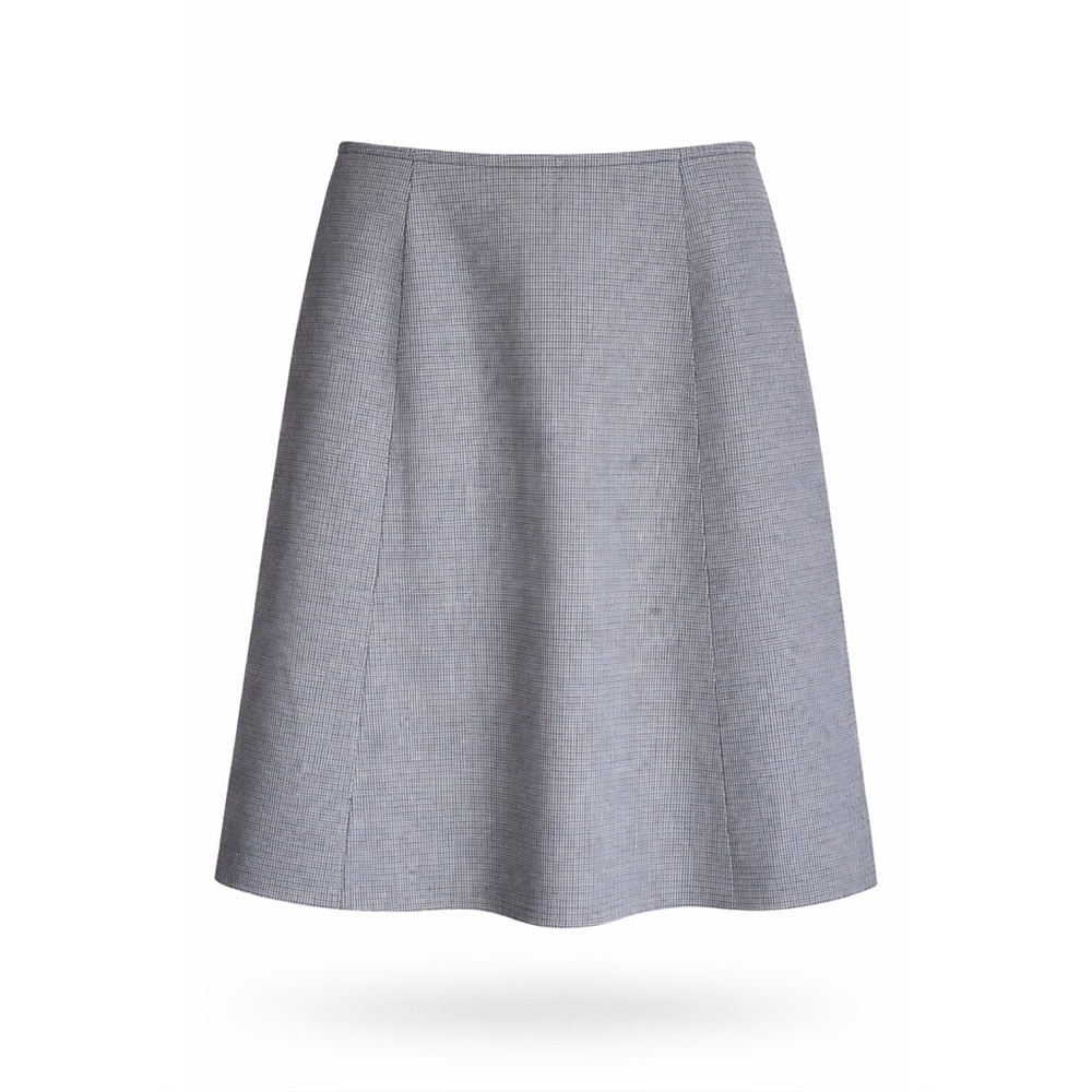 Vintage Pendleton wool micro houndstooth skirt | blue & cream | Modern size XS